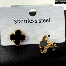 Сережки мед.сталь14К 10723 (1.3см) 